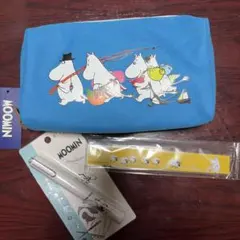 新品未使用【MOOMIN】 ペンケース＆スティック型はさみ＆定規 3点セットのサムネイル