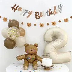 誕生日 飾り 風船 くすみ バースデーバルーンセット　1歳　２歳　3歳 100日