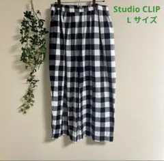 スタディオクリップ ワイドパンツ　ブロックチェック