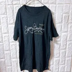 ダークグレー ロゴプリント Tシャツ 半袖トップス