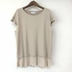 MOGA 重ね着風　カットソー　レイヤード　ベージュのサムネイル