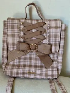 【新品未使用タグ付き】量産型♡地雷♡チェック 編み込みリボンリュック