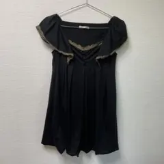 FAVORI フレンチスリーブワンピース ブラック　M