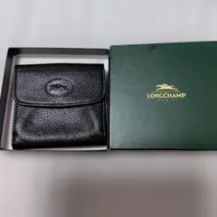 LONGCHAMP 二つ折り財布 ブラック レザーのサムネイル