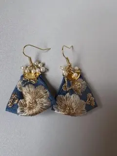 インド刺繍リボン　ピアス　12