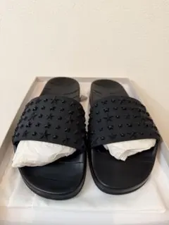 【国内直営店購入】 JIMMY CHOOブラックラバースタッズサンダルのサムネイル