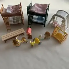 シルバニアファミリー 小物　セット　2段ベッド　ポスト　ブランコ　三輪車　美品