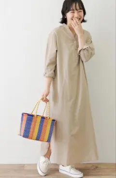 TR リネンスキッパーシャツワンピース