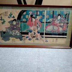 昭和レトロ ねぶた ねぷた 日本画 額装 額縁アート 大型 絵画 津軽