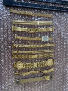 ゴールド金属製金色の交換用時計ベルト10セット