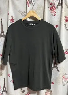 UNIQLO U エアリズムコットンオーバーサイズＴシャツ ダークグレー L