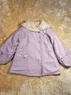 スーリー　ボアコート　ラベンダー　薄紫　110 リボン　ファー