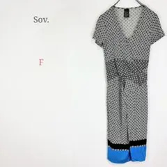 ◆ソブ【F】総柄ロングワンピース レーヨン 日本製 ストレッチ 春夏コーデ