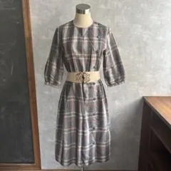 古着　レトロワンピース　used ビンテージ　ヴィンテージ チェック総柄