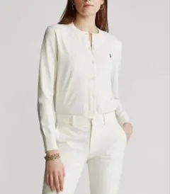 【未使用】手洗いのみ　ラルフローレン　白　カーディガン　レディース　XS 春夏