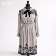 axes femme 花柄ワンピース ドット リボン レース ロング フェミニン