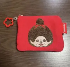 サガラ刺繍 モンチッチ ミニポーチ カラビナ付き