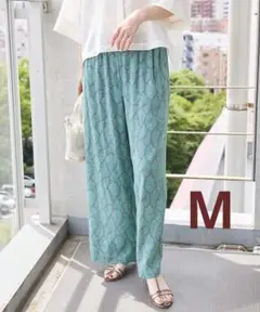 AMERICANHOLIC ボーホー柄プリントワイドパンツ　M グリーン
