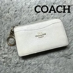 COACH コーチ カードケース 名刺入れ レザー L字ファスナー ゴールドロゴ