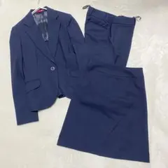 AOKI ウィンドウペン　チェック　ネイビースーツ ジャケット　スカート　パンツ