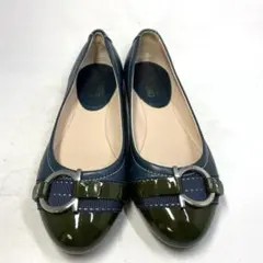 フェラガモ サイズ表記「6D」 23.5センチ　ネイビー　バレエシューズ