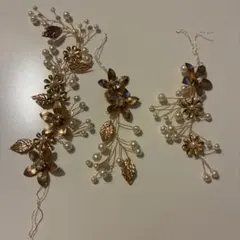 【ウェディング・お呼ばれ】ヘッドドレス バックカチューシャ 小枝アクセサリー