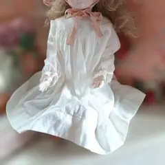 アンティーク風 ビスクドール ベビードレス 約55〜60cm コットン 刺繍