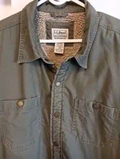 古着 美品 L.L.Bean インナーボア シャツJKT カーキ L
