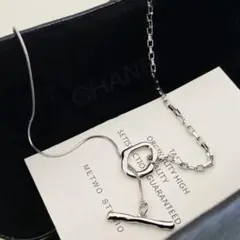 マンテルチェーン ネックレス ロングチェーン 2way ラリエット シルバー