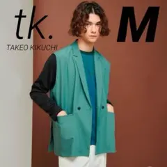 ❤タケオキクチ❤スリーブレスジャケット M ライトグリーン ノースリーブ 秋冬