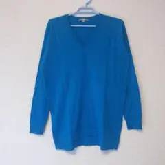 UNIQLO ユニクロ　Vネック ニット M 長袖　青　ブルー