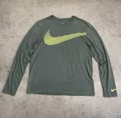 NIKE ナイキ 長袖カットソー オリーブ×イエロー グリーン カーキ ロンTのサムネイル