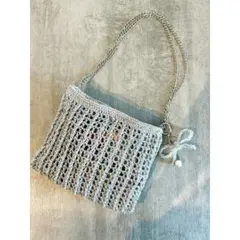 【4色】ツイード風　メタリックショルダーバッグ