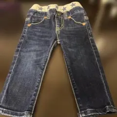 【美品】DOUBLE.B デニムパンツ 星柄ウエスト　80cmのサムネイル