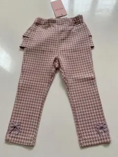 新品未使用　メゾピアノ千鳥柄フリルパンツ 90cm ピンク系