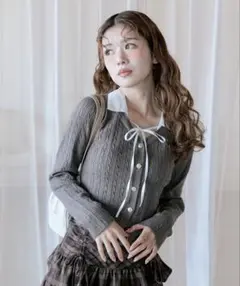 OLIVE des OLIVE ドッキングケーブルニット