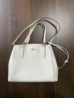 coach ホワイト　レザー　ハンドバッグ