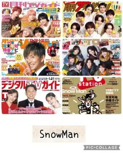 TV誌6誌　SnowMan　切り抜き、カード類
