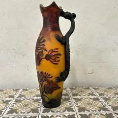 エミール・ガレ 硝子花入 裏千家十六代 坐忘斎ガラス花瓶 アールデコ 被せガラス エミール・ガレ 硝子花入 裏千家十六代 坐忘斎ガラス花瓶 アールデコ