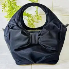 【美品】kate spade ケイトスペード リボンバッグ ハンドバッグ 黒