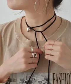 omekashi オメカシ　リボンチョーカー　シルバー