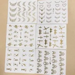 10枚セット ウォーターネイルシール 金銀