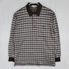 美品 Aquascutum 90s 長袖　ポロシャツ　M サイズ コットンのサムネイル