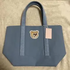 フェイラー オールドテディ ワッペントートバッグ　ライトブルー