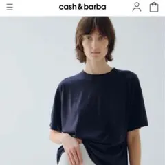 cash & barba カシミヤジャージー キャッシュTee, Navyのサムネイル