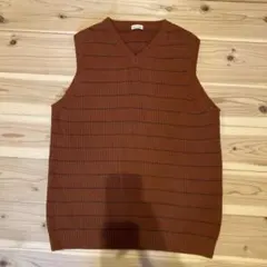 スティーブンアラン　ストライプ Vネック ベスト