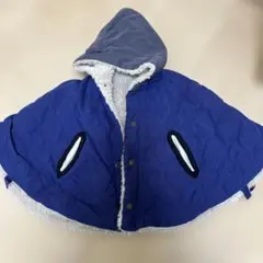branshes フード付きネイビーのベビーポンチョ