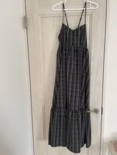 チェック柄キャミワンピース（ロング）