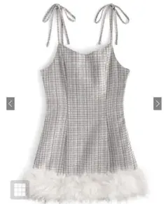 GRLグレイルファーラメツイードミニキャミワンピースサイズS