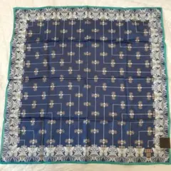 【未使用】ANNA SUI　ハンカチ　綿100％　ブルーミング中西　ネイビー